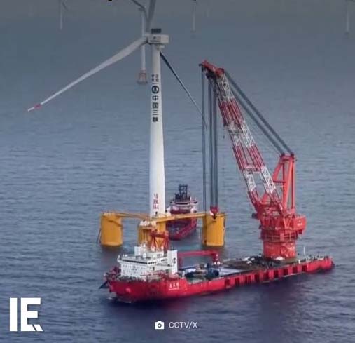 China has installed the world's largest floating wind turbine, with a capacity of 16 MW  